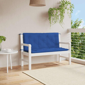 vidaXL Tuinbankkussen 120x(50+50)x7 cm oxford stof blauw