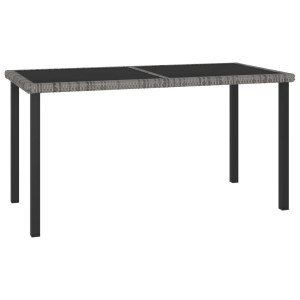 vidaXL Tuintafel 140x70x73 cm poly rattan grijs