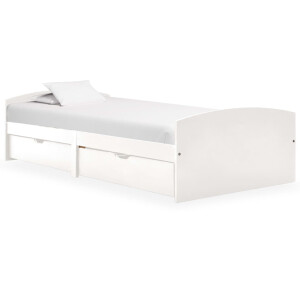 vidaXL Bedframe met 2 lades massief grenenhout wit 90x200 cm