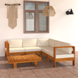 vidaXL 6-delige tuinloungeset met kussens 100x60 cm acaciahout