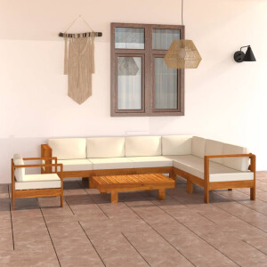 vidaXL 8-delige tuinloungeset met kussens 100x60 cm acaciahout