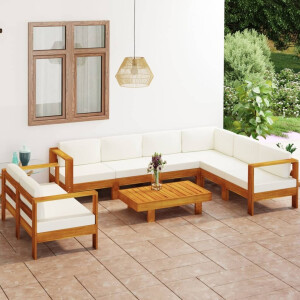 vidaXL 8-delige tuinloungeset met kussens 100x60 cm acaciahout
