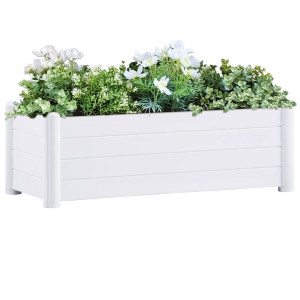 vidaXL Plantenbak verhoogd 100x43x35 cm PP wit