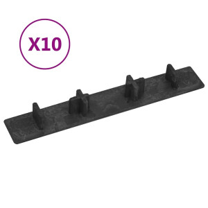 vidaXL Terrasafdekkappen 10 st kunststof zwart