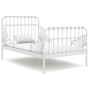 vidaXL Bedframe verlengbaar metaal wit 80x130/200 cm