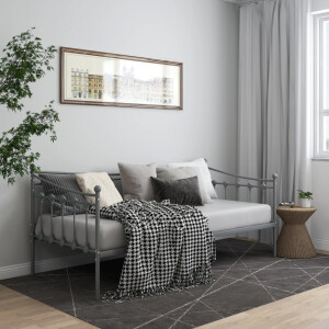 vidaXL Slaapbank metaal grijs 90x200 cm
