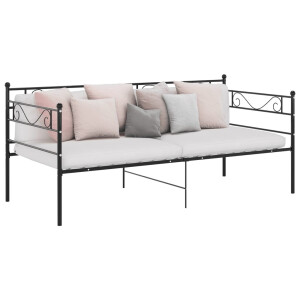 vidaXL Slaapbank metaal zwart 90x200 cm