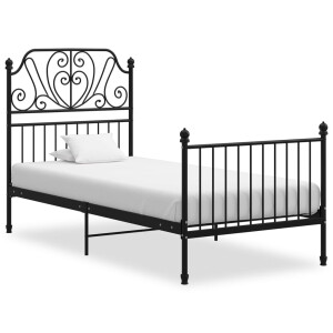 vidaXL Bedframe metaal zwart 100x200 cm