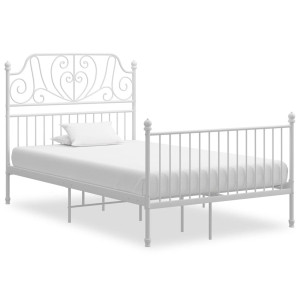 vidaXL Bedframe metaal wit 120x200 cm