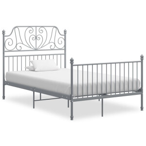 vidaXL Bedframe metaal grijs 120x200 cm