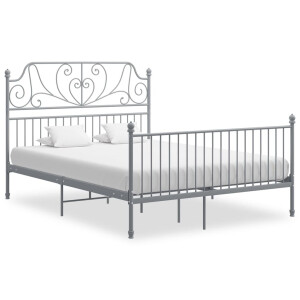vidaXL Bedframe zonder matras metaal grijs 140x200 cm