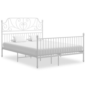 vidaXL Bedframe metaal wit 160x200 cm