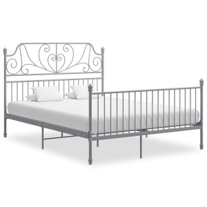 vidaXL Bedframe metaal grijs 160x200 cm