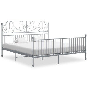 vidaXL Bedframe metaal grijs 180x200 cm