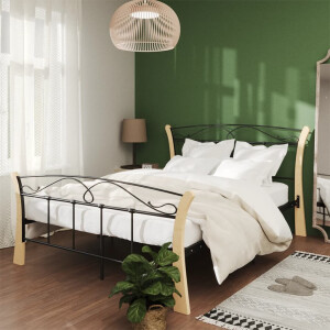 vidaXL Bedframe metaal zwart 120x200 cm