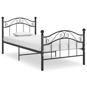 vidaXL Bedframe metaal zwart 90x200 cm