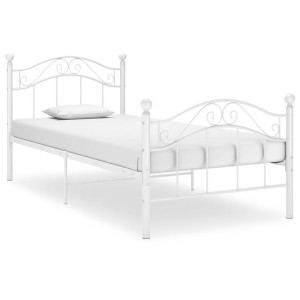 vidaXL Bedframe metaal wit 100x200 cm