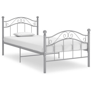 vidaXL Bedframe metaal grijs 100x200 cm