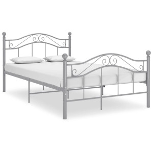 vidaXL Bedframe metaal grijs 120x200 cm