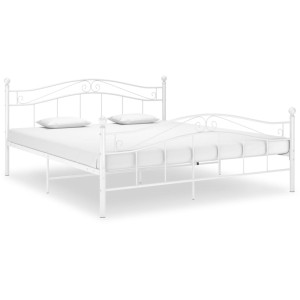 vidaXL Bedframe metaal wit 160x200 cm