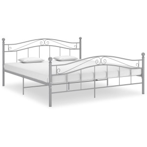 vidaXL Bedframe metaal grijs 160x200 cm