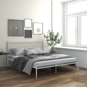 vidaXL Bedframe metaal wit 180x200 cm