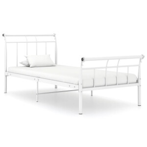 vidaXL Bedframe metaal wit 90x200 cm
