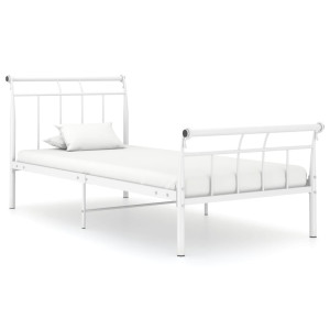 vidaXL Bedframe metaal wit 100x200 cm