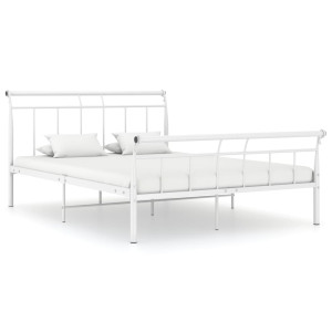 vidaXL Bedframe metaal wit 140x200 cm