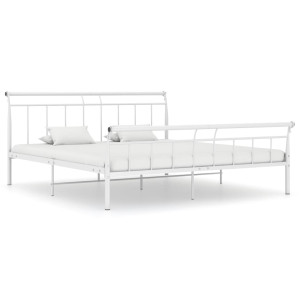 vidaXL Bedframe metaal wit 160x200 cm