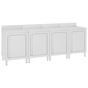 vidaXL Werktafelkast commercieel 240x60x96 cm roestvrij staal
