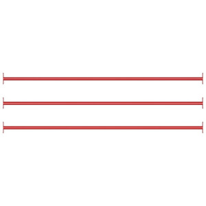 vidaXL Rekstokken 3 st 125 cm staal rood