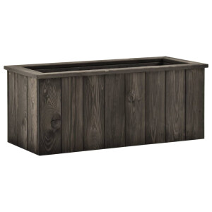 vidaXL Plantenbak verhoogd 74x32x30 cm massief grenenhout grijs