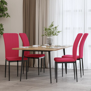 vidaXL Eetkamerstoelen 4 st fluweel wijnrood