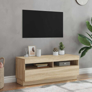 vidaXL Tv-meubel met LED-verlichting 100x35x40 cm sonoma eikenkleurig