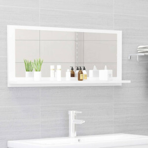 vidaXL Badkamerspiegel 90x10,5x37 cm bewerkt hout hoogglans wit