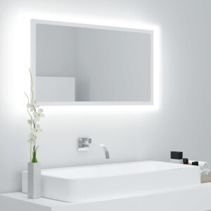 vidaXL Badkamerspiegel LED 80x8,5x37 cm acryl wit