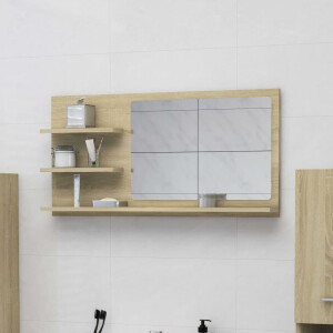 vidaXL Badkamerspiegel 90x10,5x45 cm bewerkt hout sonoma eikenkleurig