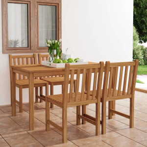 vidaXL 5-delige tuinset 140x80 cm massief teakhout