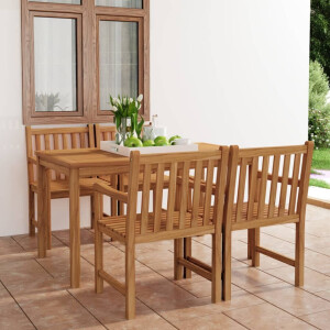 vidaXL 5-delige tuinset 140x80 cm massief teakhout