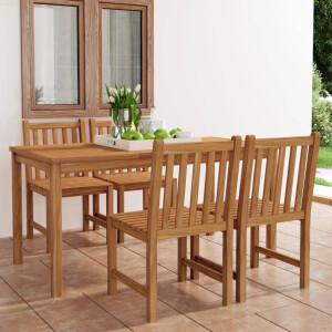 vidaXL 5-delige tuinset 160x80 cm massief teakhout