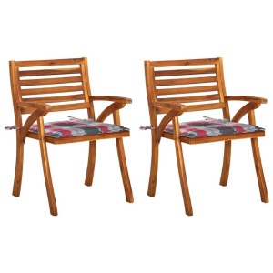 vidaXL Tuinstoelen 2 st met kussens massief acaciahout