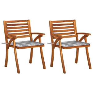 vidaXL Tuinstoelen 2 st met kussens massief acaciahout
