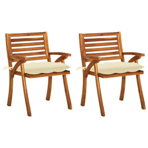 vidaXL Tuinstoelen 2 st met kussens massief acaciahout
