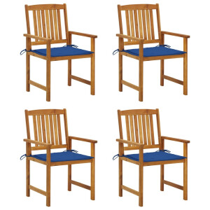 vidaXL Tuinstoelen 4 st met kussens massief acaciahout