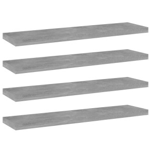 vidaXL Wandschappen 4 st 40x10x1,5 cm bewerkt hout betongrijs