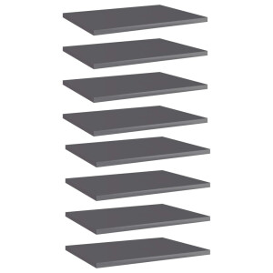 vidaXL Wandschappen 8 st 40x30x1,5 cm bewerkt hout hoogglans grijs