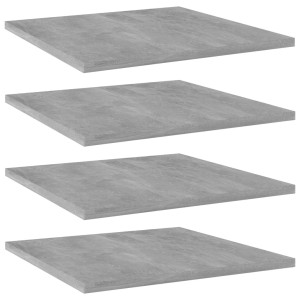 vidaXL Wandschappen 4 st 40x40x1,5 cm spaanplaat betongrijs