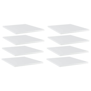 vidaXL Wandschappen 8 st 40x50x1,5 cm bewerkt hout hoogglans wit