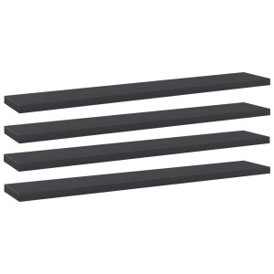vidaXL Wandschappen 4 st 60x10x1,5 cm spaanplaat grijs